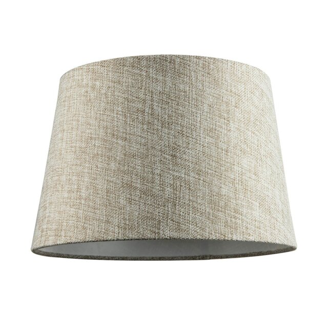 Rackhams Traditional Natural Textured Linen Drum Lamp Shade in Taupe Brown - image 1