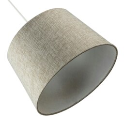 Rackhams Traditional Natural Textured Linen Drum Lamp Shade in Taupe Brown - thumbnail 5