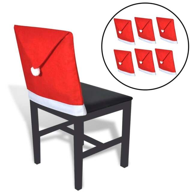 Rackhams 6 Santa Claus Hat Chair Back Covers