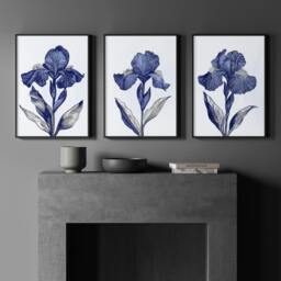 Rackhams Canvas Pictures For Walls - Set of 3 Botanical Wall art Prints - A2 16.54 x 23.39 in / 42 x 59.4 cm - Satin Photo paper 280 gsm - Oak Frame - thumbnail 2