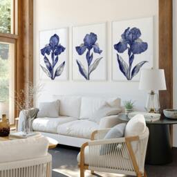 Rackhams Canvas Pictures For Walls - Set of 3 Botanical Wall art Prints - A2 16.54 x 23.39 in / 42 x 59.4 cm - Satin Photo paper 280 gsm - Oak Frame - thumbnail 6