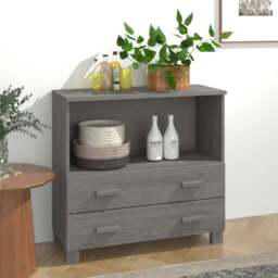 Rackhams Sideboard HAMAR Light Grey 85x35x80 cm Solid Wood Pine
