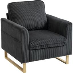 Rackhams Armchair with Metal Legs and Spring - Dark Green - thumbnail 3