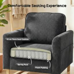 Rackhams Armchair with Metal Legs and Spring - Dark Green - thumbnail 5