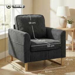 Rackhams Armchair with Metal Legs and Spring - Dark Green - thumbnail 4