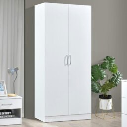 Rackhams Highbury 2 Door Double Wardrobe - White - thumbnail 1