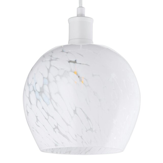 Rackhams Contemporary Designer Opal White Snowflake Glass Pendant Ceiling Lighting Shade - image 1