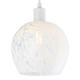 Rackhams Contemporary Designer Opal White Snowflake Glass Pendant Ceiling Lighting Shade - thumbnail 2