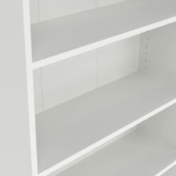 "Rackhams Basic Tall Wide Display Cabinet in White (4 Shelves) with 2 Glass White Doors - Manufactured Wood - 1 - White " - thumbnail 5