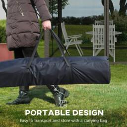 Rackhams 3.25 x 3.25m Pop Up Gazebo, Double-roof Garden Tent with Netting and Carry Bag, Party Event Shelter for Outdoor Patio, Brown and Grey - thumbnail 4