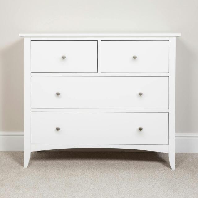 Rackhams Edward Hopper Chest of Drawers 2 Over 2 Drawer Modern Wooden Storage Assembled - White - image 1