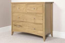 Rackhams Edward Hopper Chest of Drawers 2 Over 2 Drawer Modern Wooden Storage Assembled - White - thumbnail 3