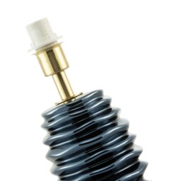 Rackhams Modern Metallic Blue Gloss Ceramic Table Lamp Base with Ripple Grooves - thumbnail 4