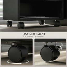 Rackhams Printer Stand with Storage Printer Cart on Wheels for Home Office Black - White - thumbnail 5