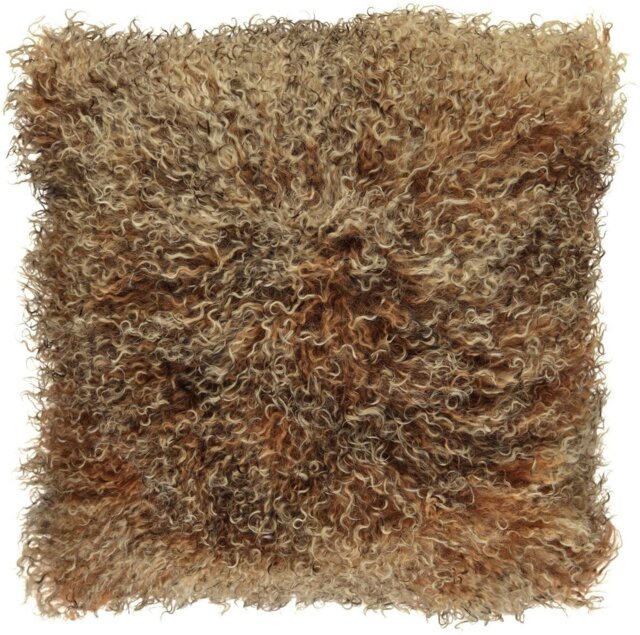 Rackhams Curly Sheepskin Cushion - Doublesided - 56x56 cm - 40x40 cm - Sunset - 40x40 cm - image 1