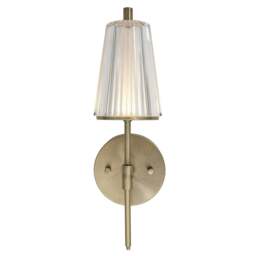 Rackhams Antique Brass Wireless Rechargeable Touch Dimmer Wall Light with Ribbed Shade - thumbnail 3