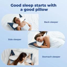 Rackhams Cervical Contour Memory Foam Pillow Side Sleeper for Neck Pain Relief - thumbnail 3