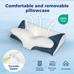 Rackhams Cervical Contour Memory Foam Pillow Side Sleeper for Neck Pain Relief - thumbnail 6