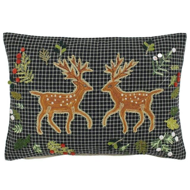 Rackhams Riva Paoletti Artisan Deer Cushion Cover - Multicolour - 35x50cm - Multicolour - 100% Cotton