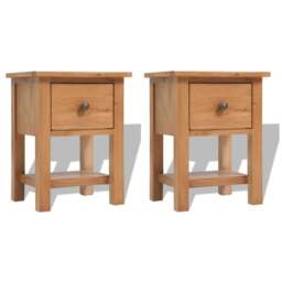 Rackhams Nightstands 2 pcs 36x30x47 cm Solid Oak Wood