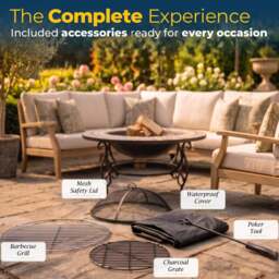 Rackhams BELUGA Opulent Garden and Patio Planter, Heater Fire Pit Brazier, Coffee Table, Barbecue and Ice Bucket - Marble Finish - Fire Pit - Multi - thumbnail 6