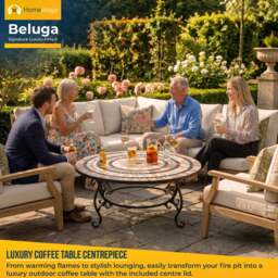 Rackhams BELUGA Opulent Garden and Patio Planter, Heater Fire Pit Brazier, Coffee Table, Barbecue and Ice Bucket - Marble Finish - Fire Pit - Multi - thumbnail 3