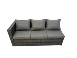 Rackhams 10 Seater Garden Outdoor Rattan Furniture Set Patio Corner Sofa Rectangular Coffee Table with 2 Big Stools Side Table Dark Grey - thumbnail 4