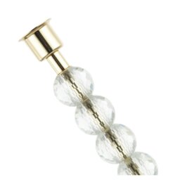 Rackhams Contemporary Clear Crystal Glass and Gold Table Lamp Base with Faceted Spheres - thumbnail 3