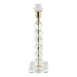 Rackhams Contemporary Clear Crystal Glass and Gold Table Lamp Base with Faceted Spheres - thumbnail 5