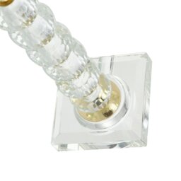 Rackhams Contemporary Clear Crystal Glass and Gold Table Lamp Base with Faceted Spheres - thumbnail 4