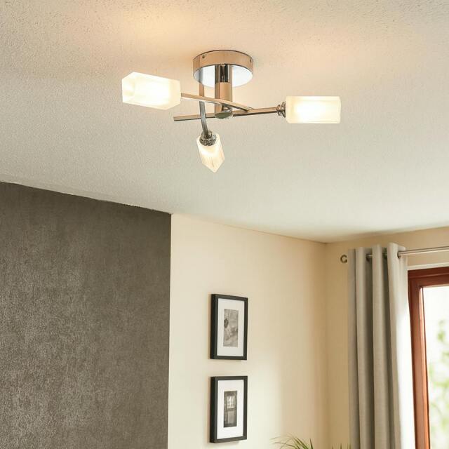 Rackhams Icarus 3 Light Semi Flush Ceiling Light Polished Chrome - image 1
