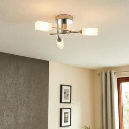 Rackhams Icarus 3 Light Semi Flush Ceiling Light Polished Chrome - thumbnail 1