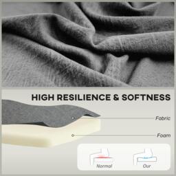 Rackhams Velvet-Feel Double Sofa w/ Wood Frame Foam Padding - Grey - 117 x 56.5 x 77 cm - thumbnail 5