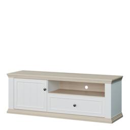 Rackhams Pontypool TV Unit with Drawer & Open Shelf in White and Riva Oak - W 149.5 X  H 53.8 X  D 43.5cm - 1 - Manufactured Wood - thumbnail 4