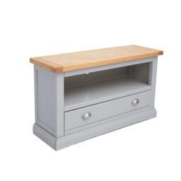 Rackhams Loreo Light Grey 1 Drawer TV Cabinet Chrome Cup Handle - Light Grey - thumbnail 3