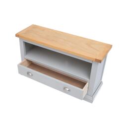 Rackhams Loreo Light Grey 1 Drawer TV Cabinet Chrome Cup Handle - Light Grey - thumbnail 4