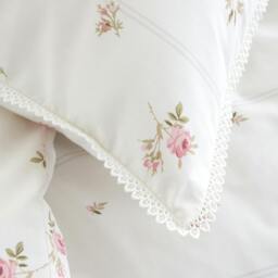 Rackhams Vintage Rosebud Lace 200 Thread Count Cotton Reversible Duvet Cover Set Cream - King - Cream - thumbnail 4
