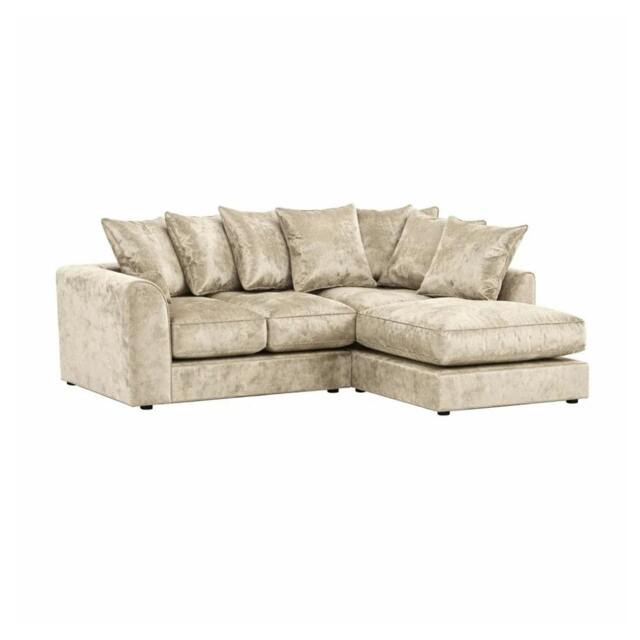 Rackhams Glitz Living Room Furniture Range - Skin Crushed Velvet - Right Hand Sofa - image 1