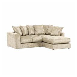 Rackhams Glitz Living Room Furniture Range - Skin Crushed Velvet - Right Hand Sofa - thumbnail 1