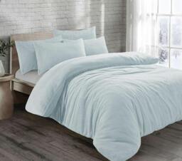 Rackhams Teddy Fleece Duvet Covet Set - Duck Egg - Single