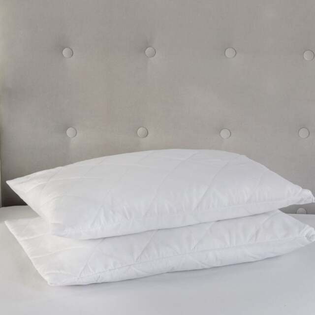 Rackhams Quilted Pillow Soft Touch Microfibre Protector Zippered Closing - Pack of 2 - image 1