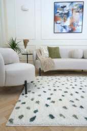 Rackhams Moodi Shaggy Green Drizzle Rug - 120X170 cm - thumbnail 2
