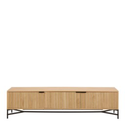 Rackhams Jaipur TV Unit With 3 Doors 176cm Wide in Oak - 1 - thumbnail 2