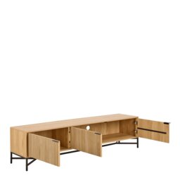 Rackhams Jaipur TV Unit With 3 Doors 176cm Wide in Oak - 1 - thumbnail 4