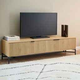 Rackhams Jaipur TV Unit With 3 Doors 176cm Wide in Oak - 1 - thumbnail 5