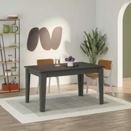 Rackhams Tolmen Dining Table Rectangular Extendable Table Up to 6 Seater Contemporary Kitchen Table 140Wcm Living Room, Anthracite - Anthracite - thumbnail 1