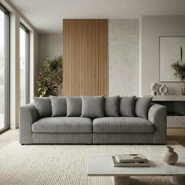 Rackhams Chicago Scatter Back Living Room Furniture Range - Storm Grey - 4 Seater - image 1