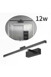 Rackhams Modern Front Mirror LED Vanity Wall Light - Black - One Size - thumbnail 5