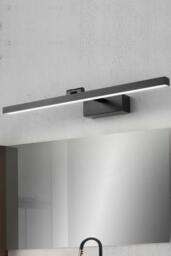 Rackhams Modern Front Mirror LED Vanity Wall Light - Black - One Size - thumbnail 1