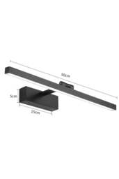 Rackhams Modern Front Mirror LED Vanity Wall Light - Black - One Size - thumbnail 4